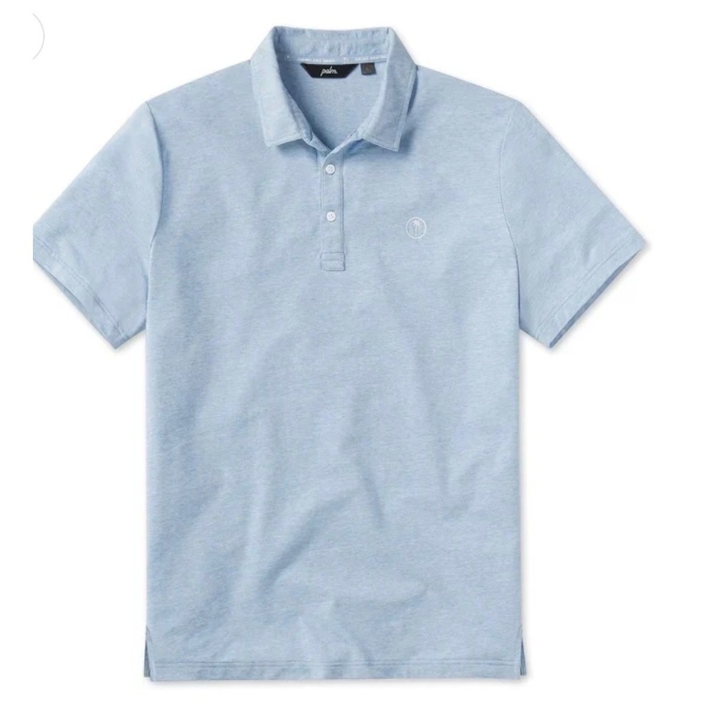Palm Golf Co Coasty Polo Shirt Light Blue Heather Mens XL NWT